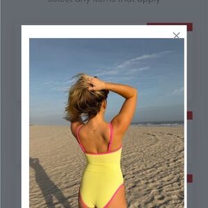 LainSnow Neon Yellow One-Piece Swimsuit with Hot Pink Trim